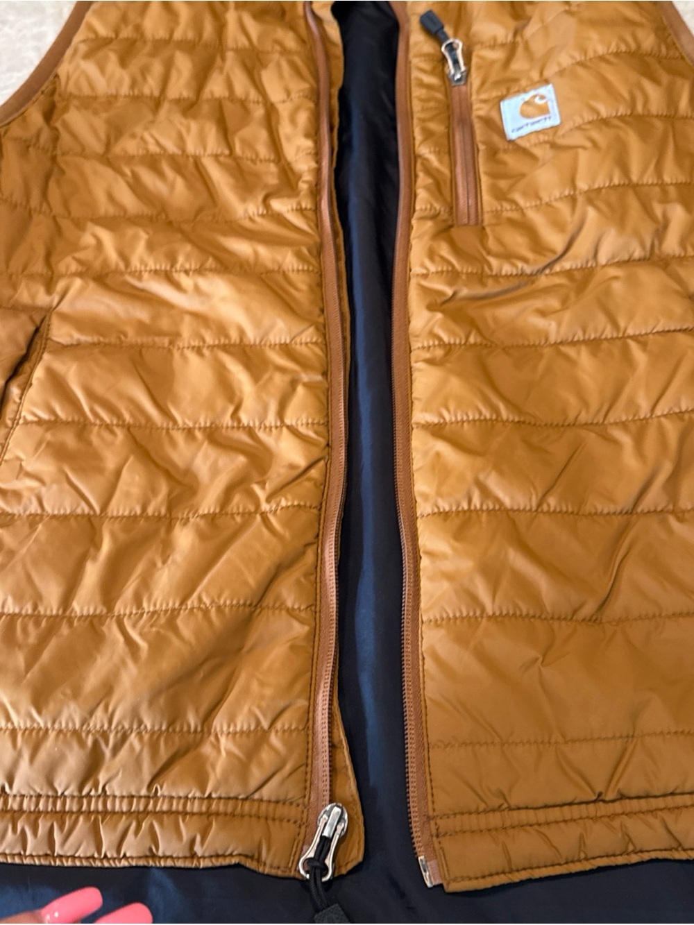 Carhartt Gilliam Vest M Rain Defender Insulated Quilted Brown Relaxed - Picture 4 of 6